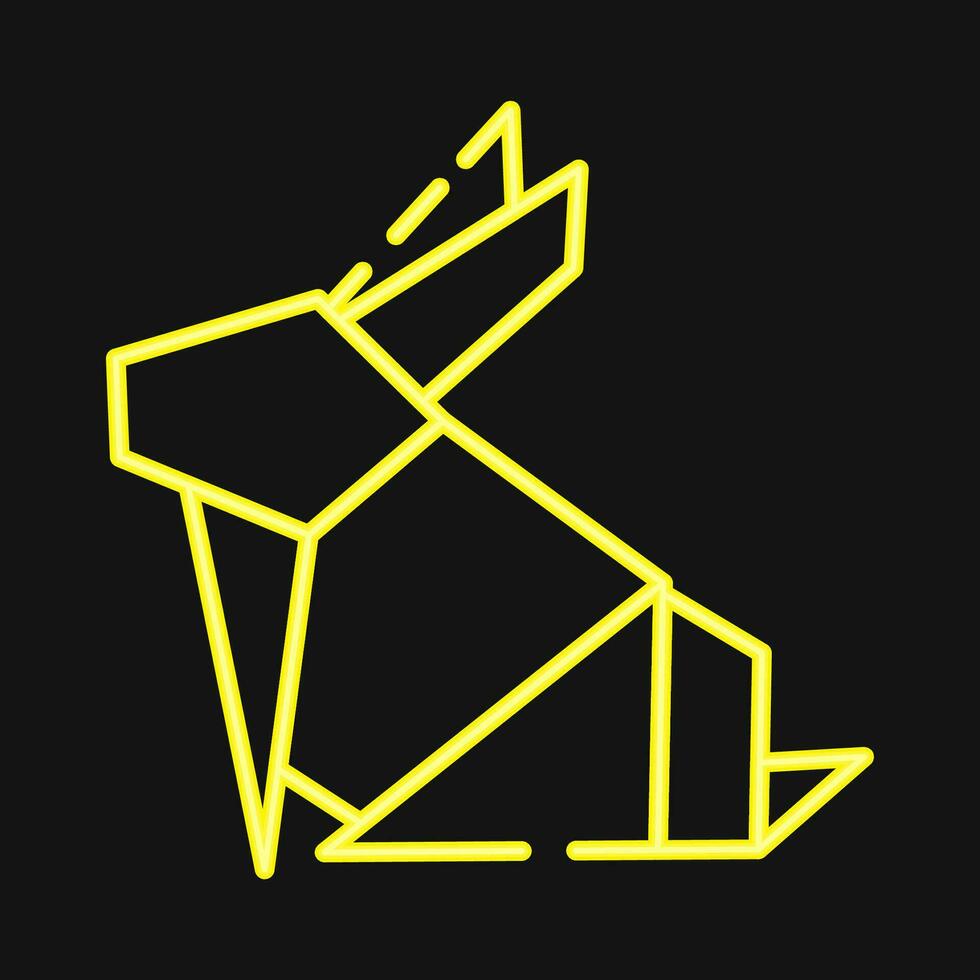 icoon konijn origami. Chinese dierenriem elementen. pictogrammen in neon stijl. mooi zo voor afdrukken, affiches, logo, advertentie, decoratie, infographics, enz. vector