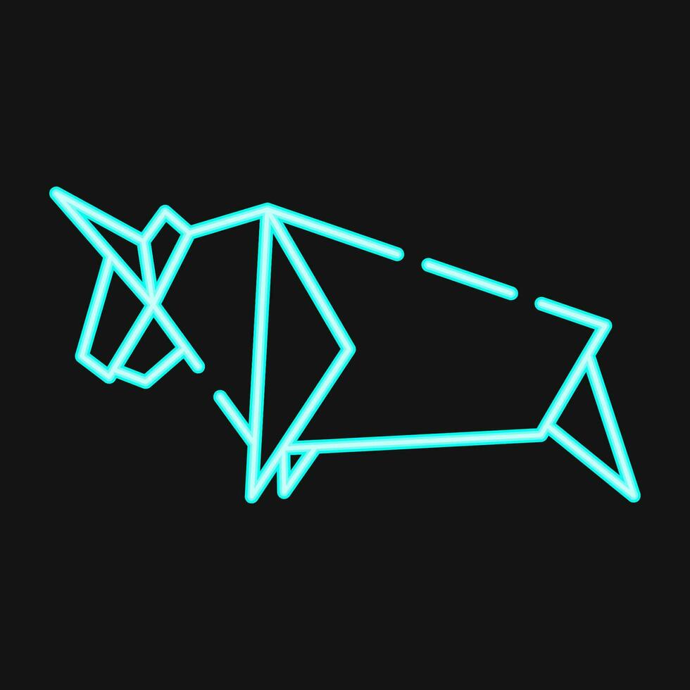 icoon os origami. Chinese dierenriem elementen. pictogrammen in neon stijl. mooi zo voor afdrukken, affiches, logo, advertentie, decoratie, infographics, enz. vector