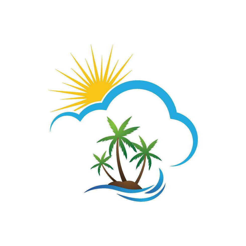 palmboom zomer logo sjabloon vector