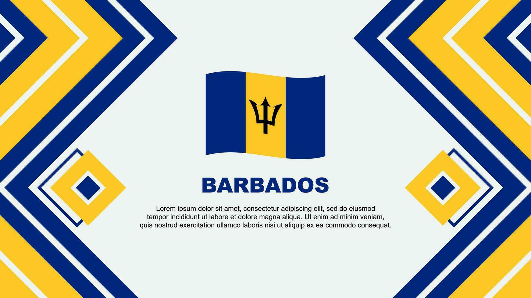 Barbados vlag abstract achtergrond ontwerp sjabloon. Barbados onafhankelijkheid dag banier behang vector illustratie. Barbados ontwerp