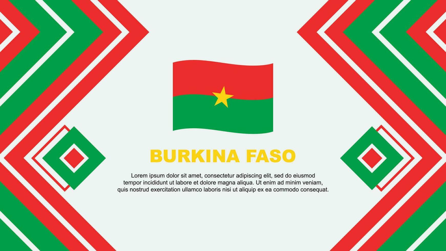 Burkina faso vlag abstract achtergrond ontwerp sjabloon. Burkina faso onafhankelijkheid dag banier behang vector illustratie. Burkina faso ontwerp