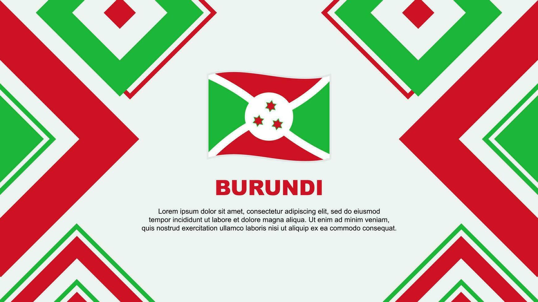 Burundi vlag abstract achtergrond ontwerp sjabloon. Burundi onafhankelijkheid dag banier behang vector illustratie. Burundi onafhankelijkheid dag