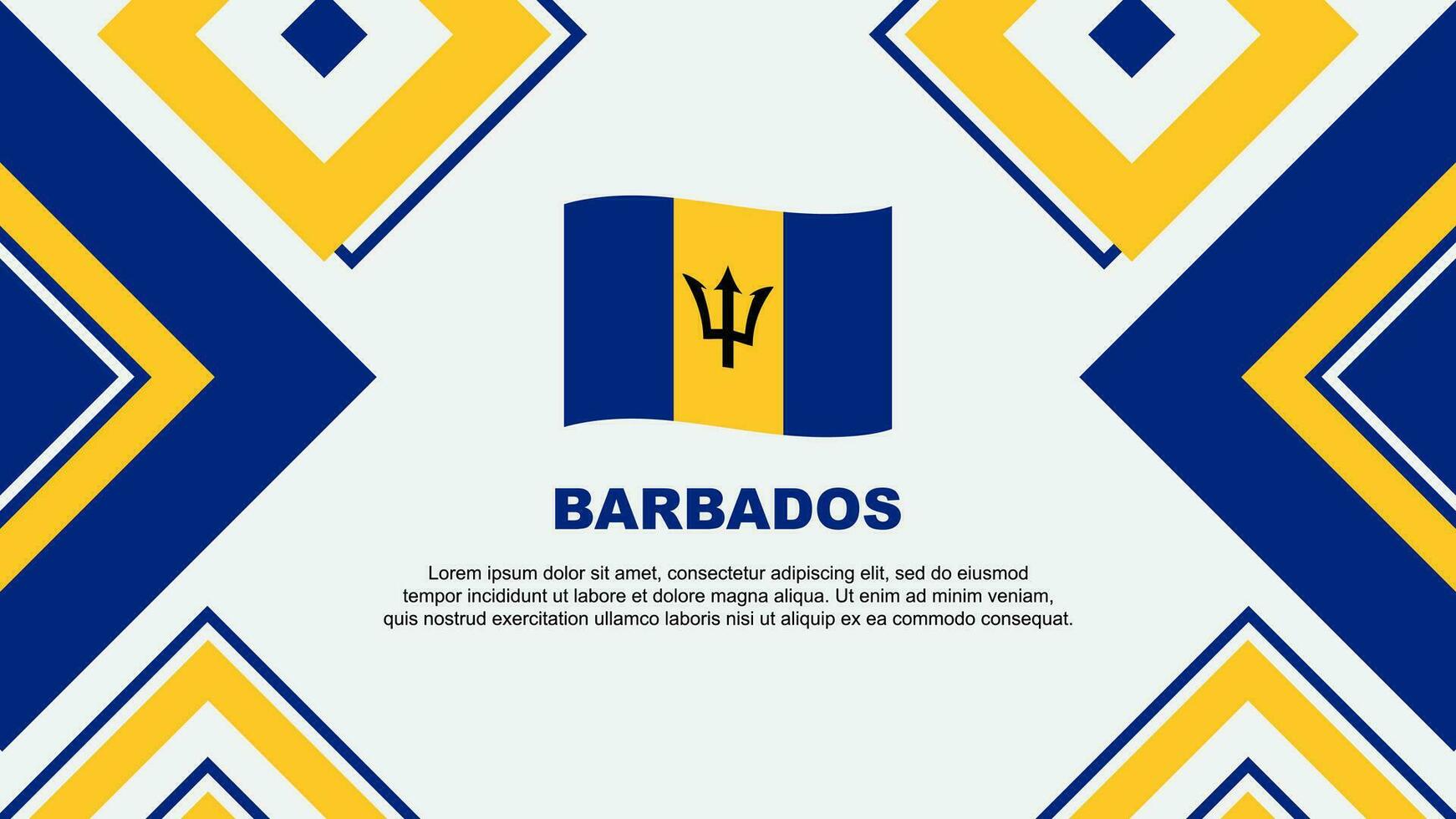 Barbados vlag abstract achtergrond ontwerp sjabloon. Barbados onafhankelijkheid dag banier behang vector illustratie. Barbados onafhankelijkheid dag