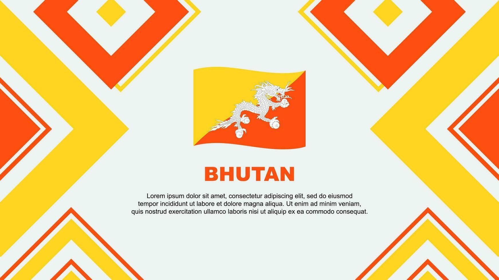 Bhutan vlag abstract achtergrond ontwerp sjabloon. Bhutan onafhankelijkheid dag banier behang vector illustratie. Bhutan onafhankelijkheid dag