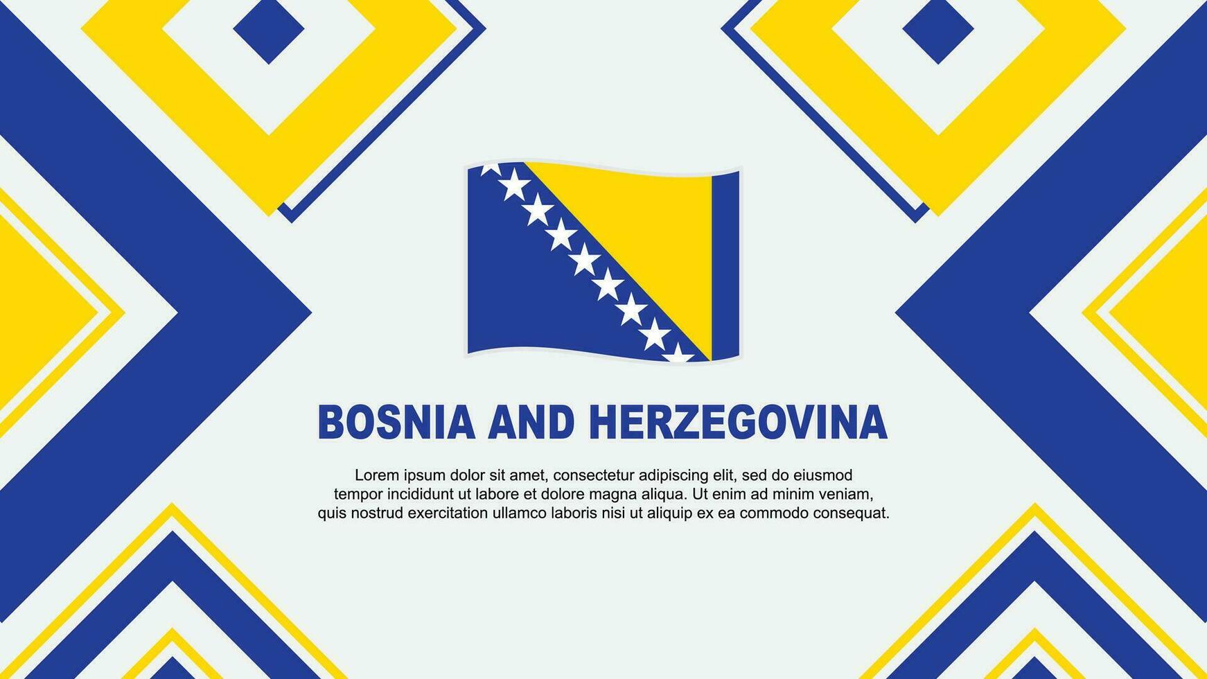 Bosnië en herzegovina vlag abstract achtergrond ontwerp sjabloon. Bosnië en herzegovina onafhankelijkheid dag banier behang vector illustratie. onafhankelijkheid dag