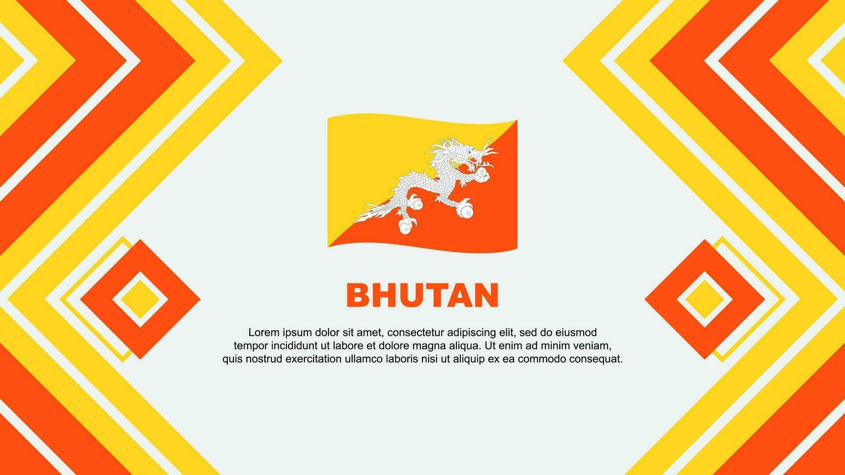 Bhutan vlag abstract achtergrond ontwerp sjabloon. Bhutan onafhankelijkheid dag banier behang vector illustratie. Bhutan ontwerp