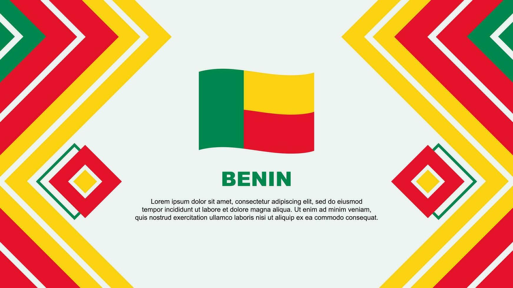 Benin vlag abstract achtergrond ontwerp sjabloon. Benin onafhankelijkheid dag banier behang vector illustratie. Benin ontwerp