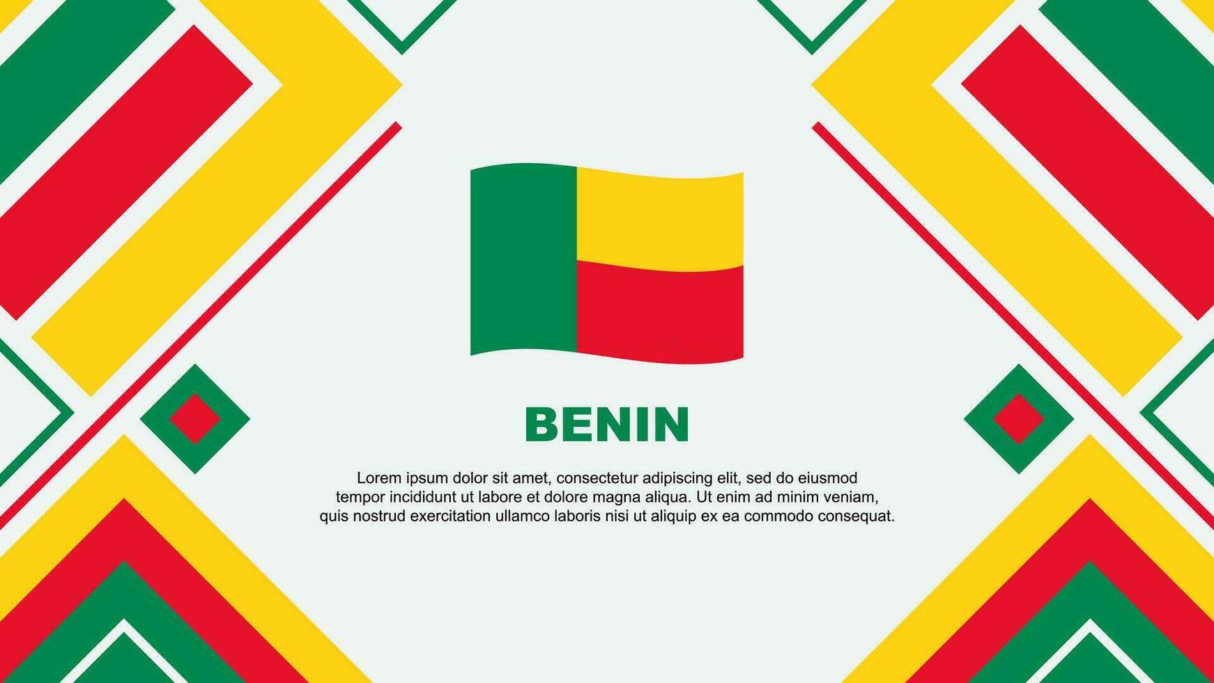 Benin vlag abstract achtergrond ontwerp sjabloon. Benin onafhankelijkheid dag banier behang vector illustratie. Benin vlag