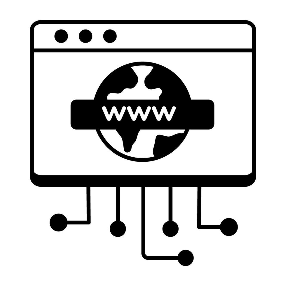 web hosting en databank lijn icoon vector