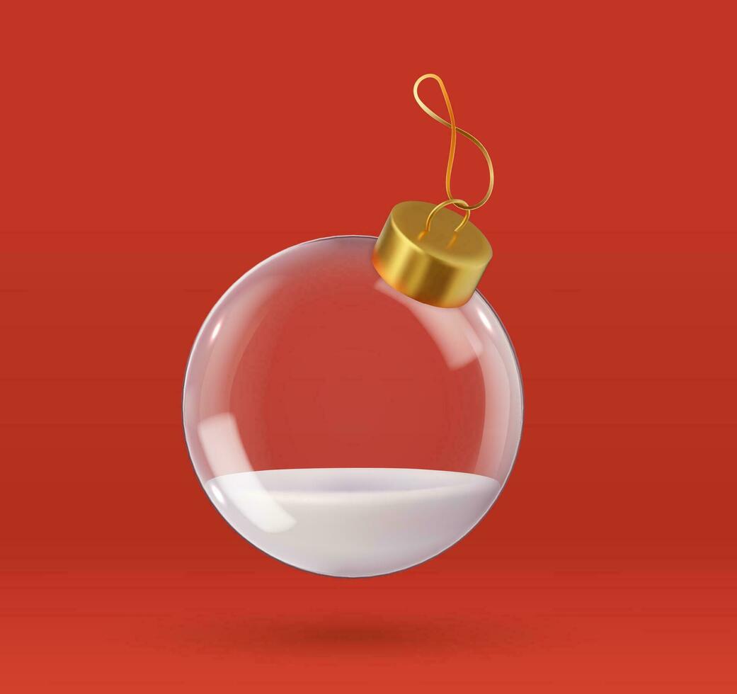 3d Kerstmis decoraties glas kerstballen vector