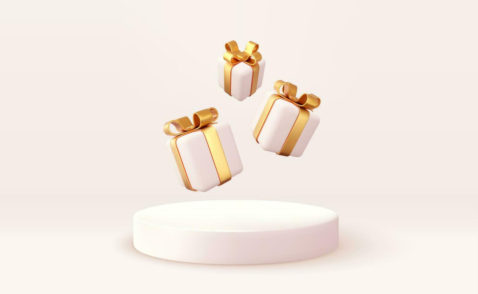 3d Kerstmis stijl Product podium tafereel vector