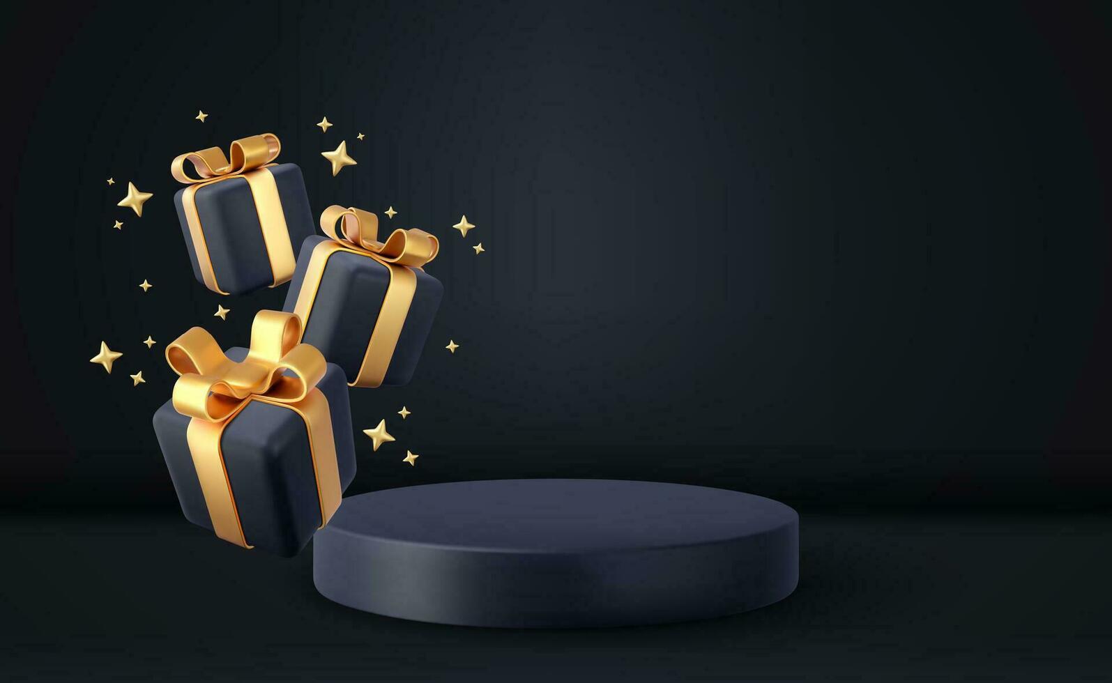 3d Kerstmis stijl Product podium tafereel vector