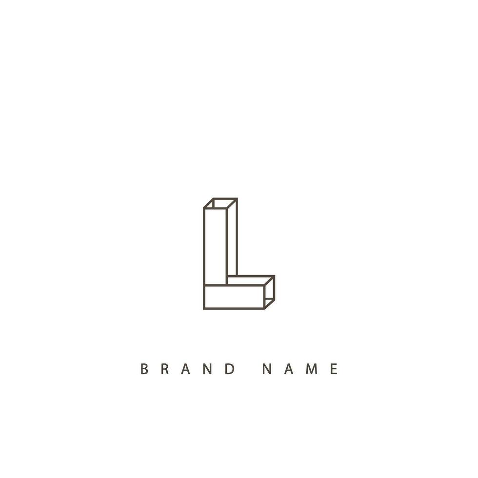 abstract l brief modern eerste lettertekens logo ontwerp vector