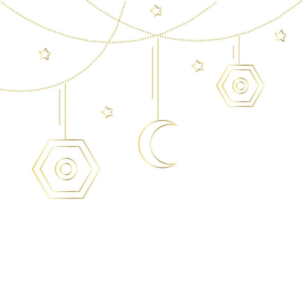 Ramadan kareem gouden lijn illustratie vector