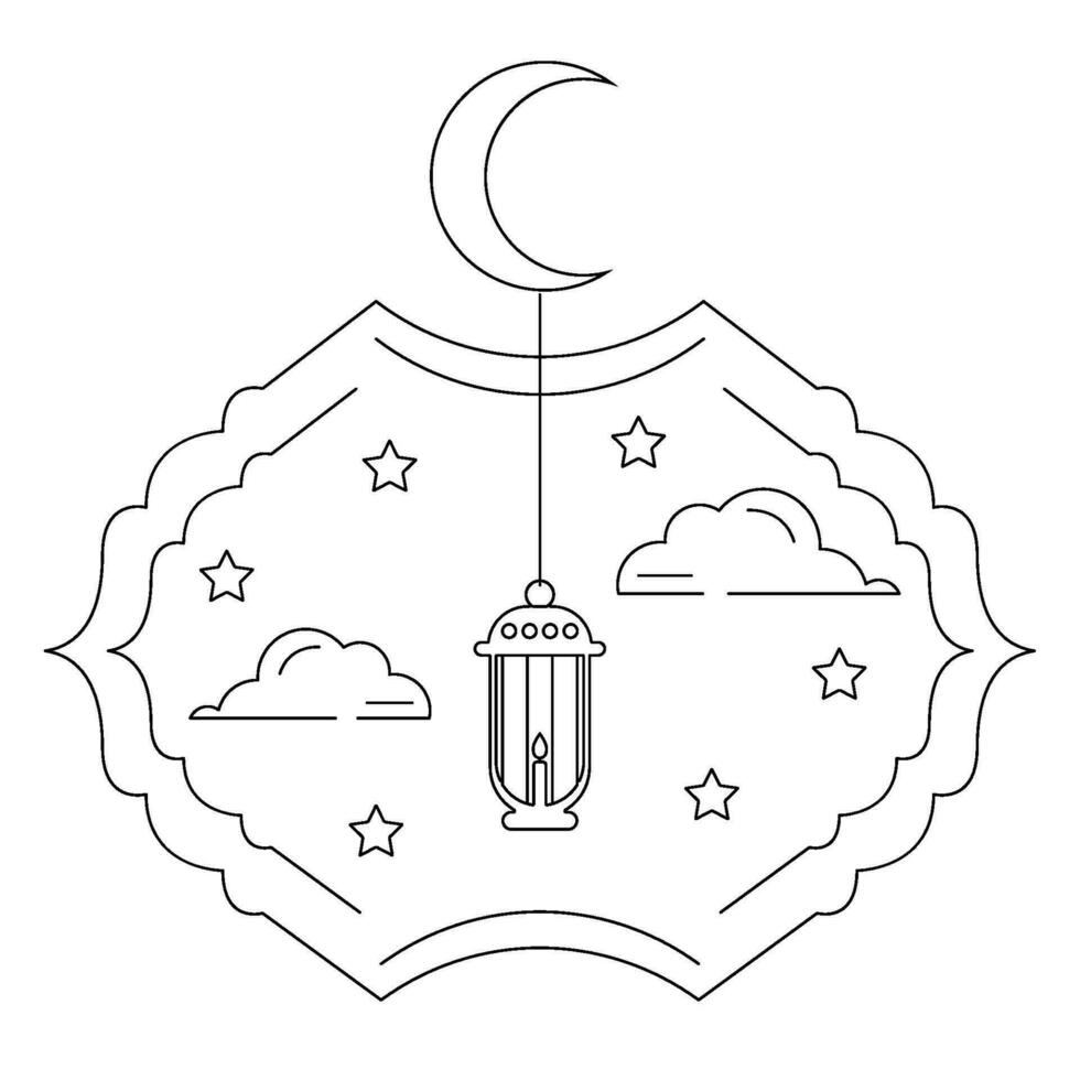 Ramadan lineal illustratie vector