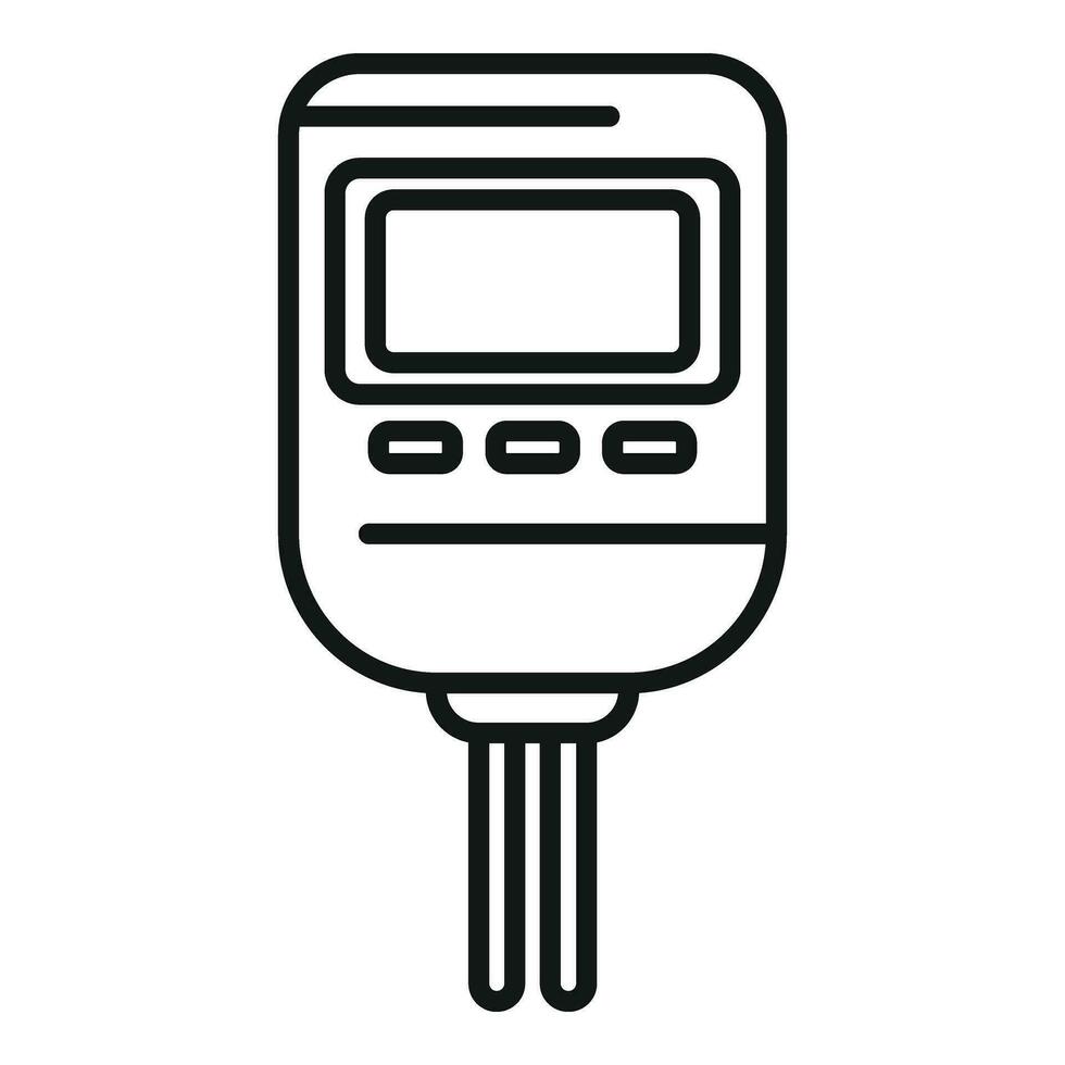 oplossing voedsel ph meter icoon schets vector. papier sensor vector