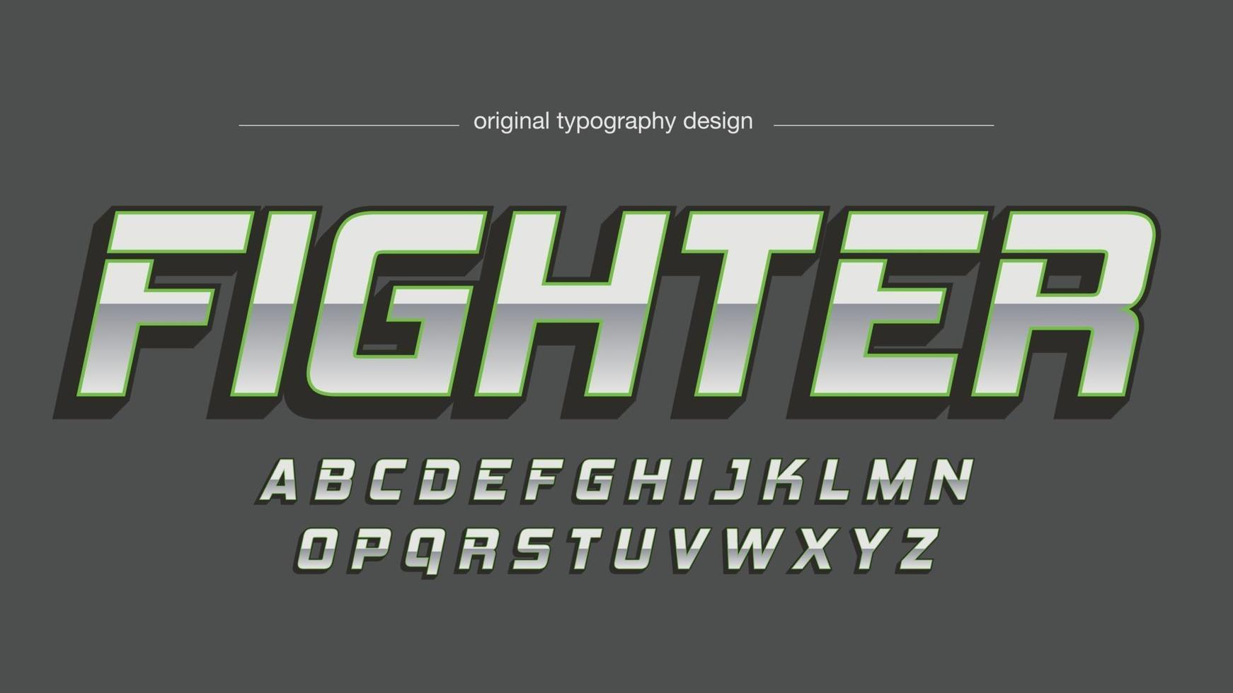 zilver chroom groen schets sport typografie vector