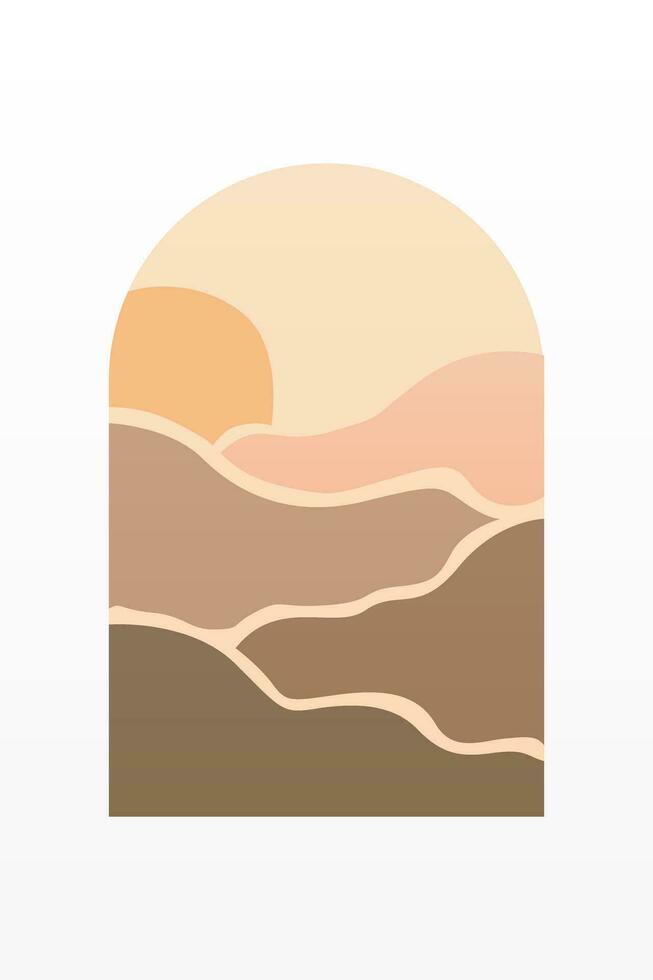 boho achtergrond illustratie. abstract landschap achtergrond vector