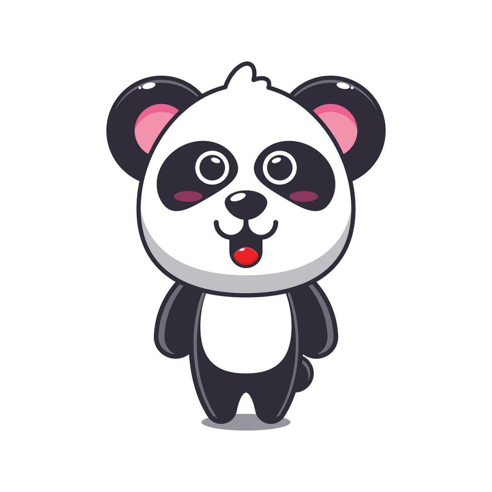 schattig panda tekenfilm vector illustratie.