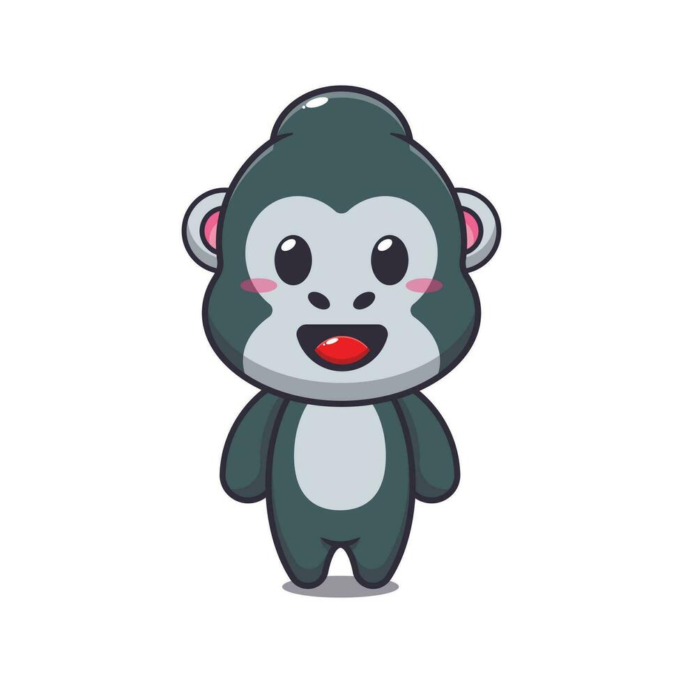 schattig gorilla tekenfilm vector illustratie.