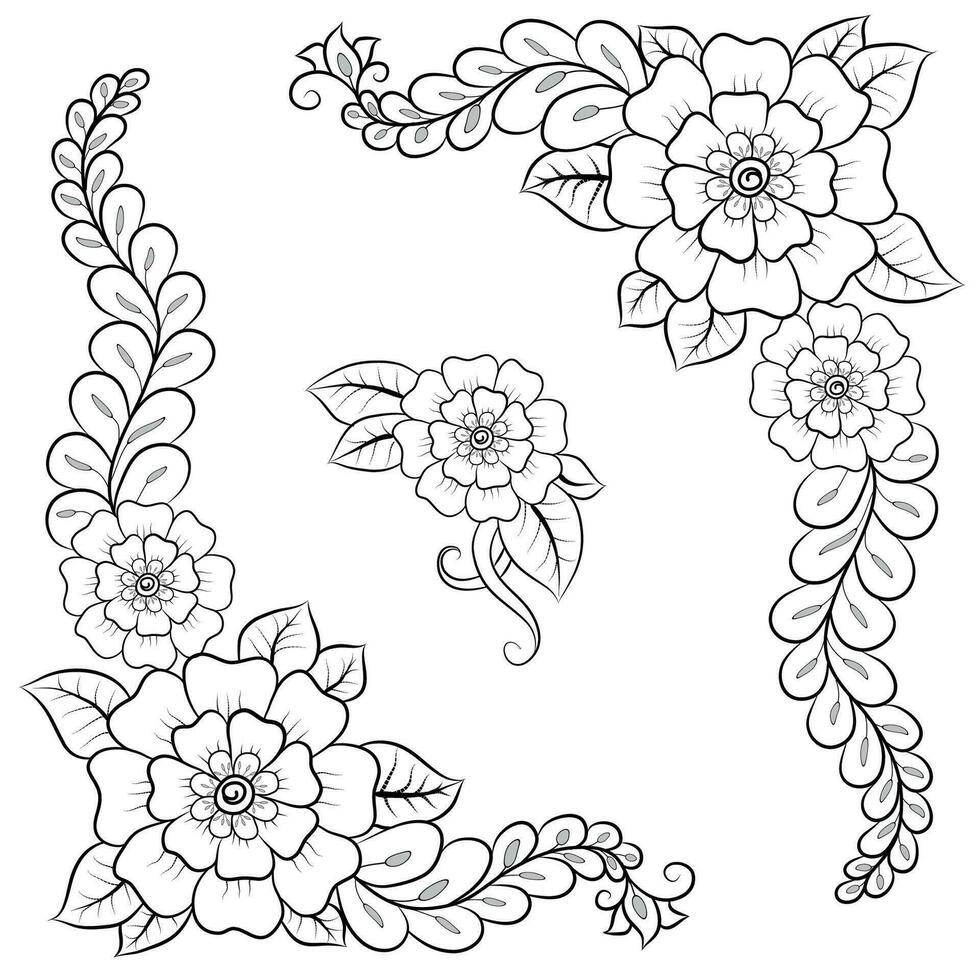 lijn kunst bloem tekening, lijn kunst bloem vector, lijn kunst bloem ontwerp vector