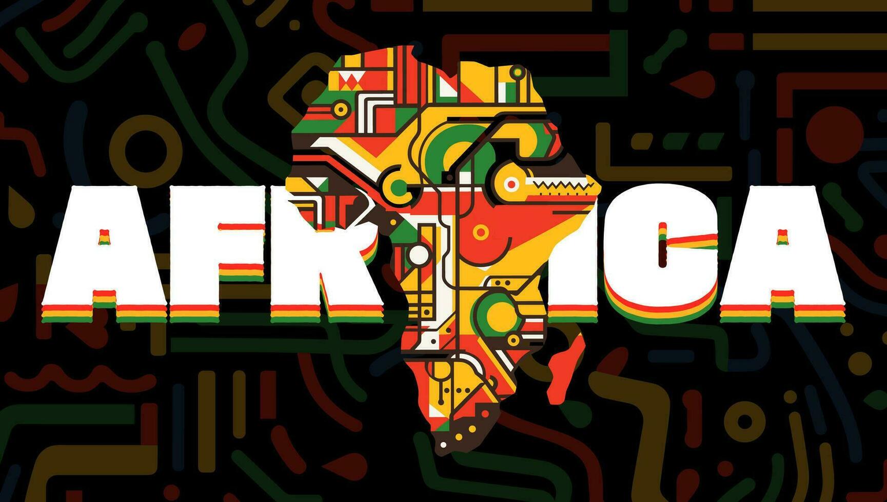 zwart geschiedenis maand abstract grafisch spandoek. Afrikaanse Amerikaans rechten en cultuur vieren. modern creatief aanplakbiljet. Afrika Aan afro patroon achtergrond. kunst vector eps afdrukken ontwerp