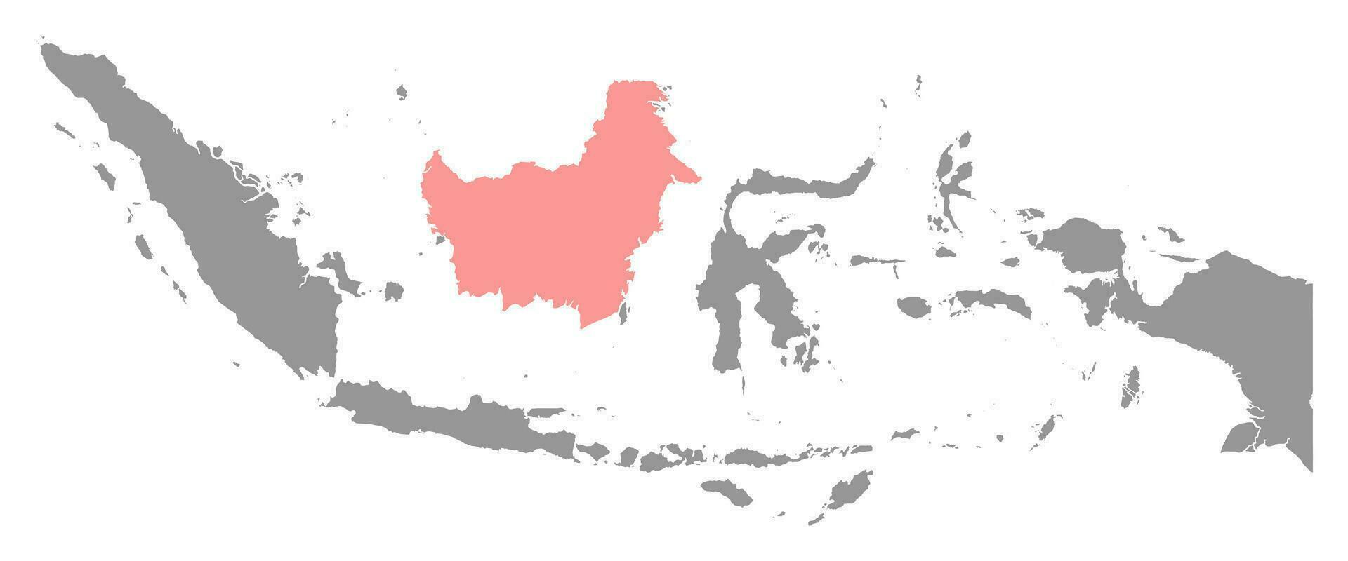 Kalimantan kaart, Indonesisch deel van de eiland van Borneo, regio van Indonesië. vector illustratie.