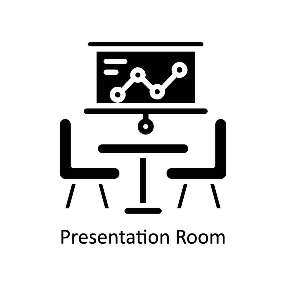 presentatie kamer vector solide icoon ontwerp illustratie. bedrijf en beheer symbool Aan wit achtergrond eps 10 het dossier