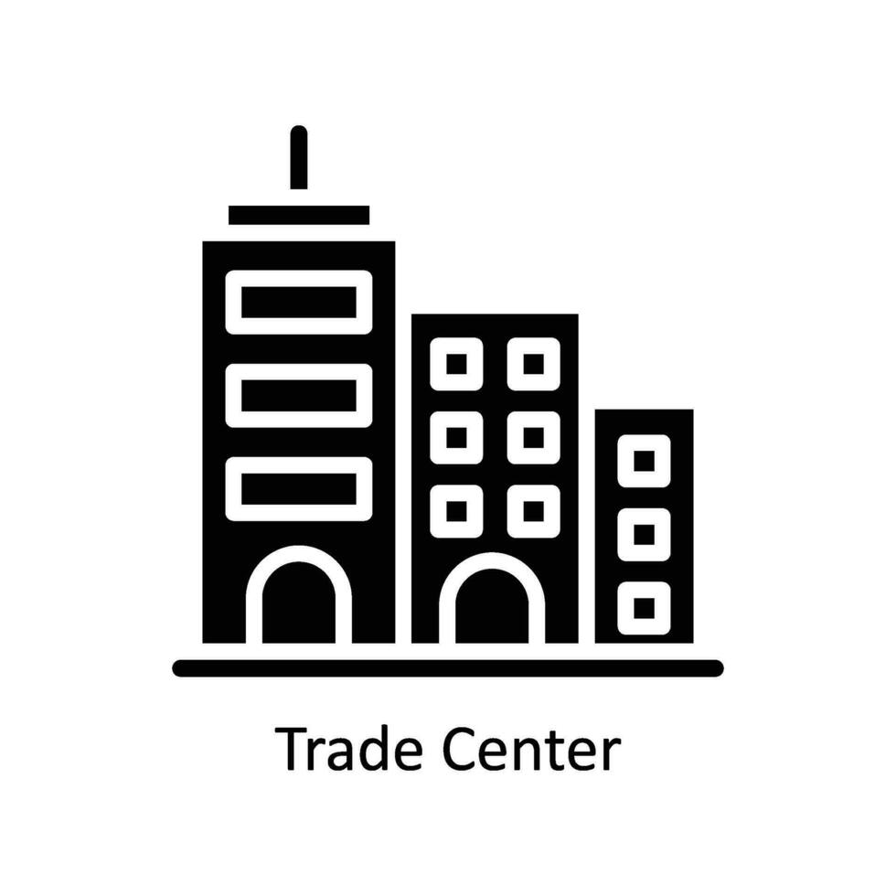 handel centrum vector solide icoon ontwerp illustratie. bedrijf en beheer symbool Aan wit achtergrond eps 10 het dossier