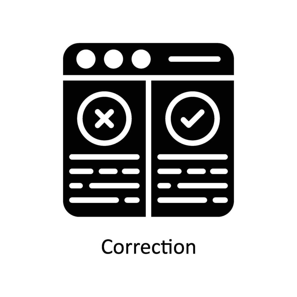 correctie vector solide icoon ontwerp illustratie. bedrijf en beheer symbool Aan wit achtergrond eps 10 het dossier