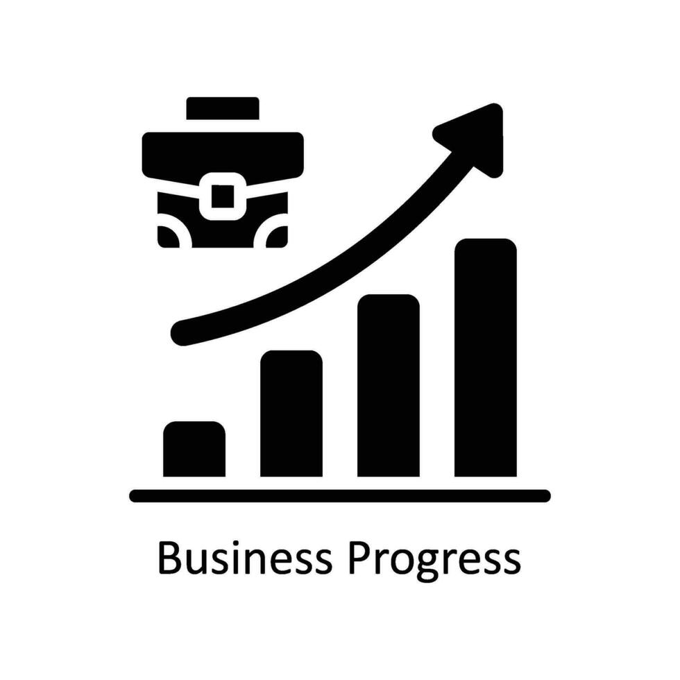 bedrijf vooruitgang vector solide icoon ontwerp illustratie. bedrijf en beheer symbool Aan wit achtergrond eps 10 het dossier