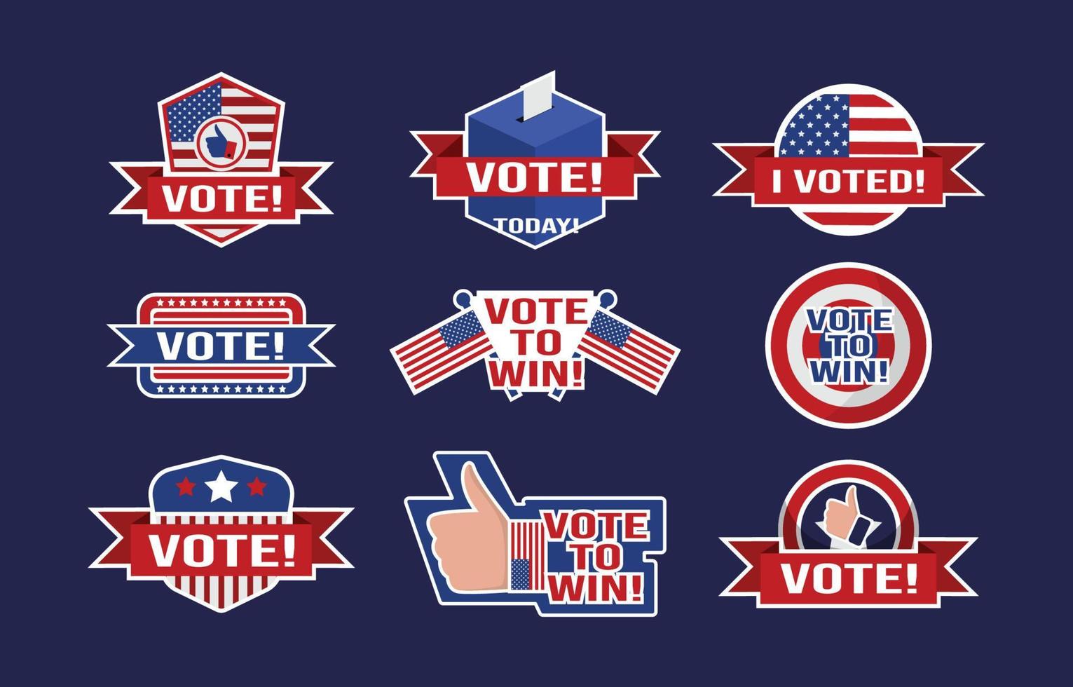 stickerset voor de Amerikaanse algemene verkiezingen vector