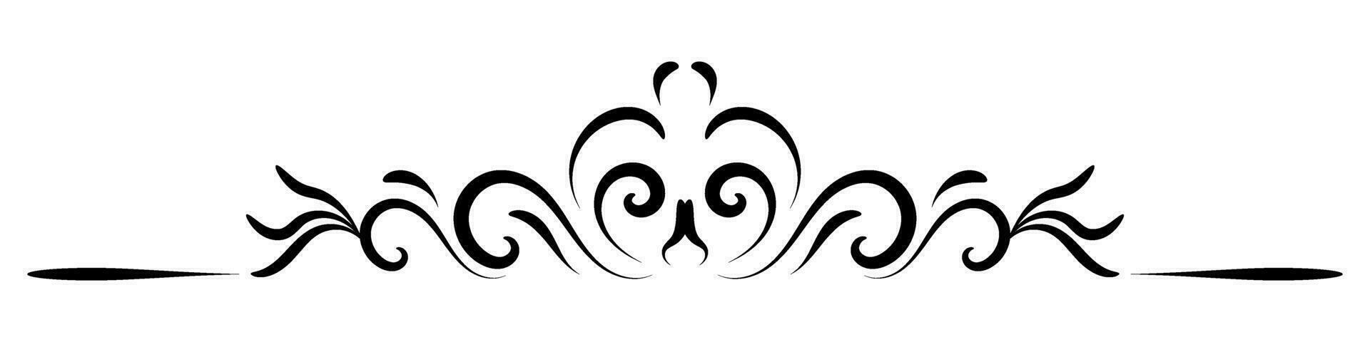 grens ornament met hand- getrokken wijnoogst filigraan. verdeler en scheidingsteken vector. element met elegant wervelen. overladen decoratie voor kader, papier, document, sjabloon. vector