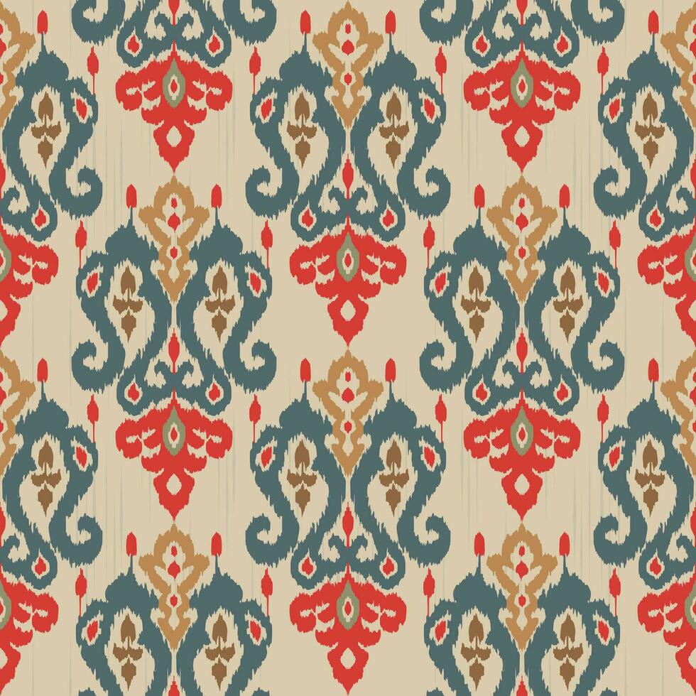 bloemen wijnoogst naadloos patroon voor retro achtergronden. betoverd wijnoogst bloemen. kunsten en ambachten beweging geïnspireerd. ontwerp voor omhulsel papier, behang, stoffen en mode kleren. ikat patroon. vector