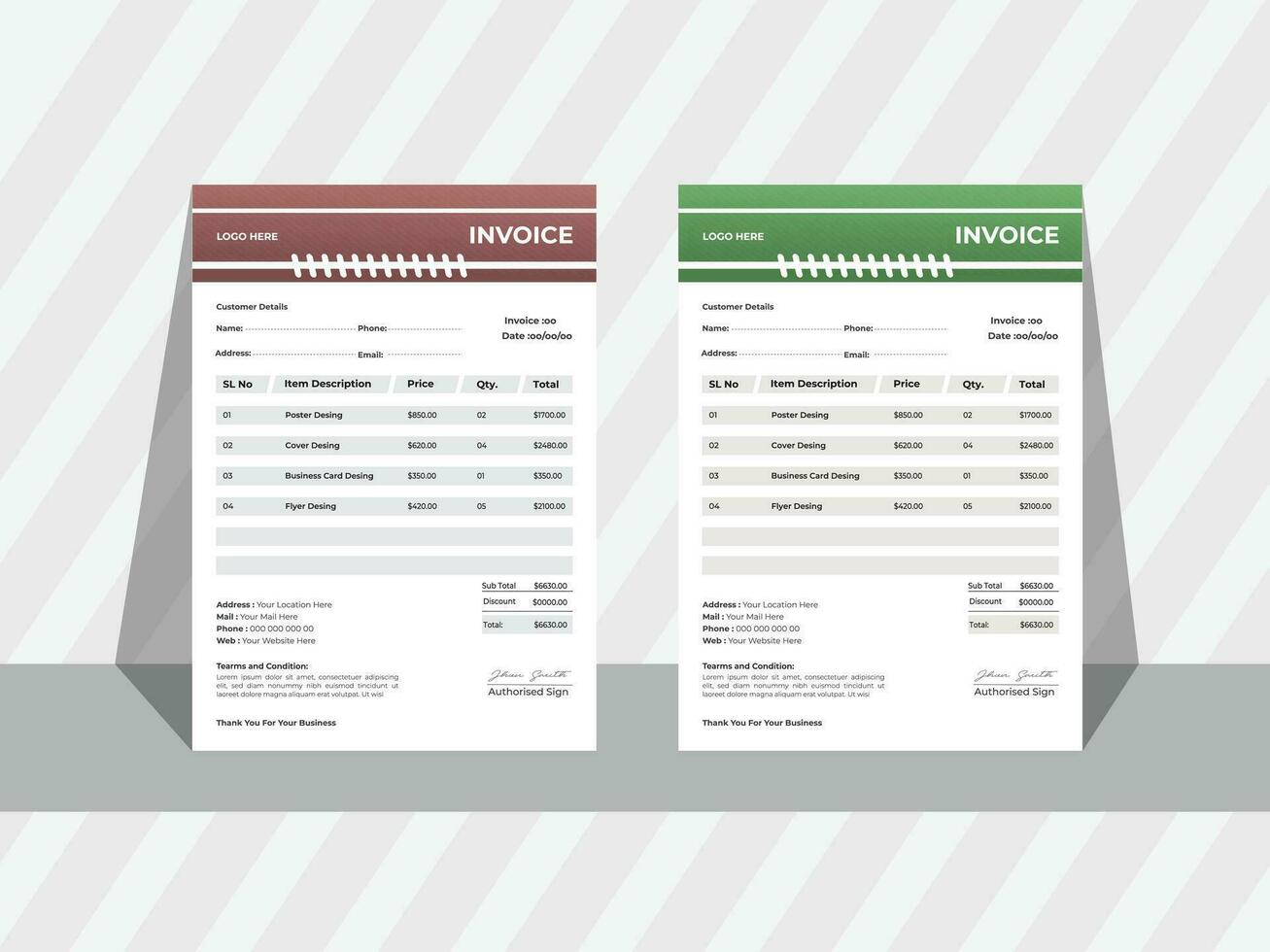 vrij vector factuur ontwerp voor uw bedrijf