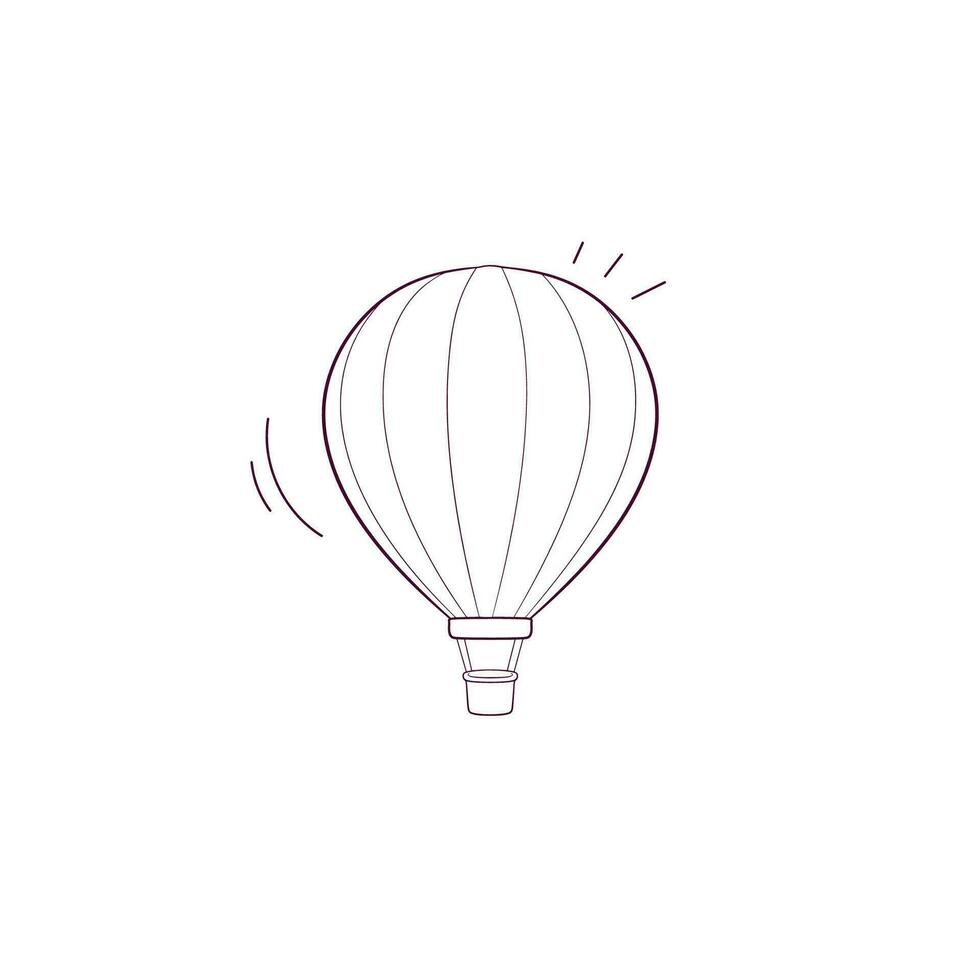 hand- getrokken illustratie van heet lucht ballon icoon. tekening vector schetsen illustratie