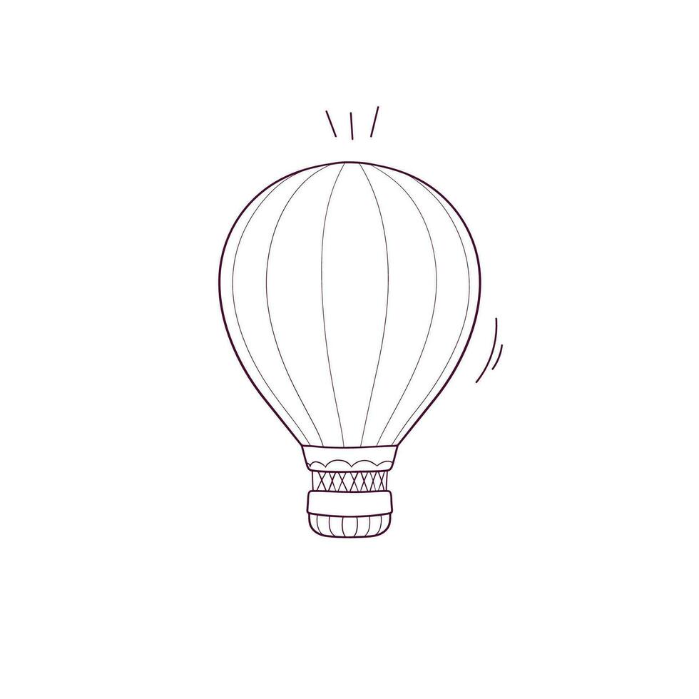 hand- getrokken illustratie van heet lucht ballon icoon. tekening vector schetsen illustratie