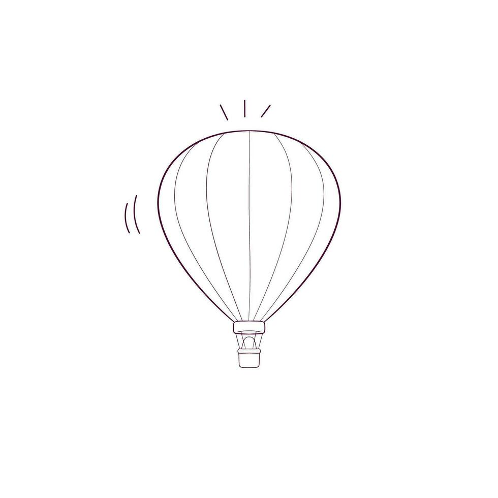 hand- getrokken illustratie van heet lucht ballon icoon. tekening vector schetsen illustratie