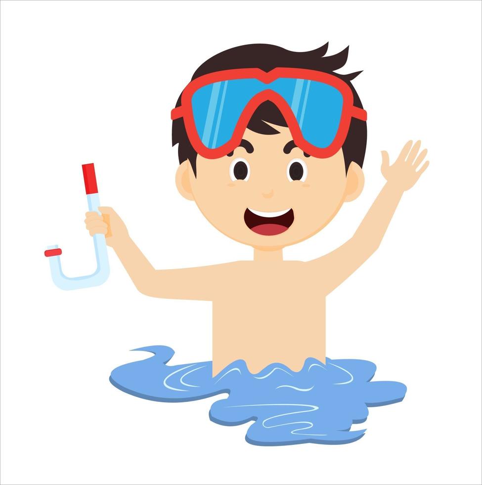 zwemmen kind karakter vector