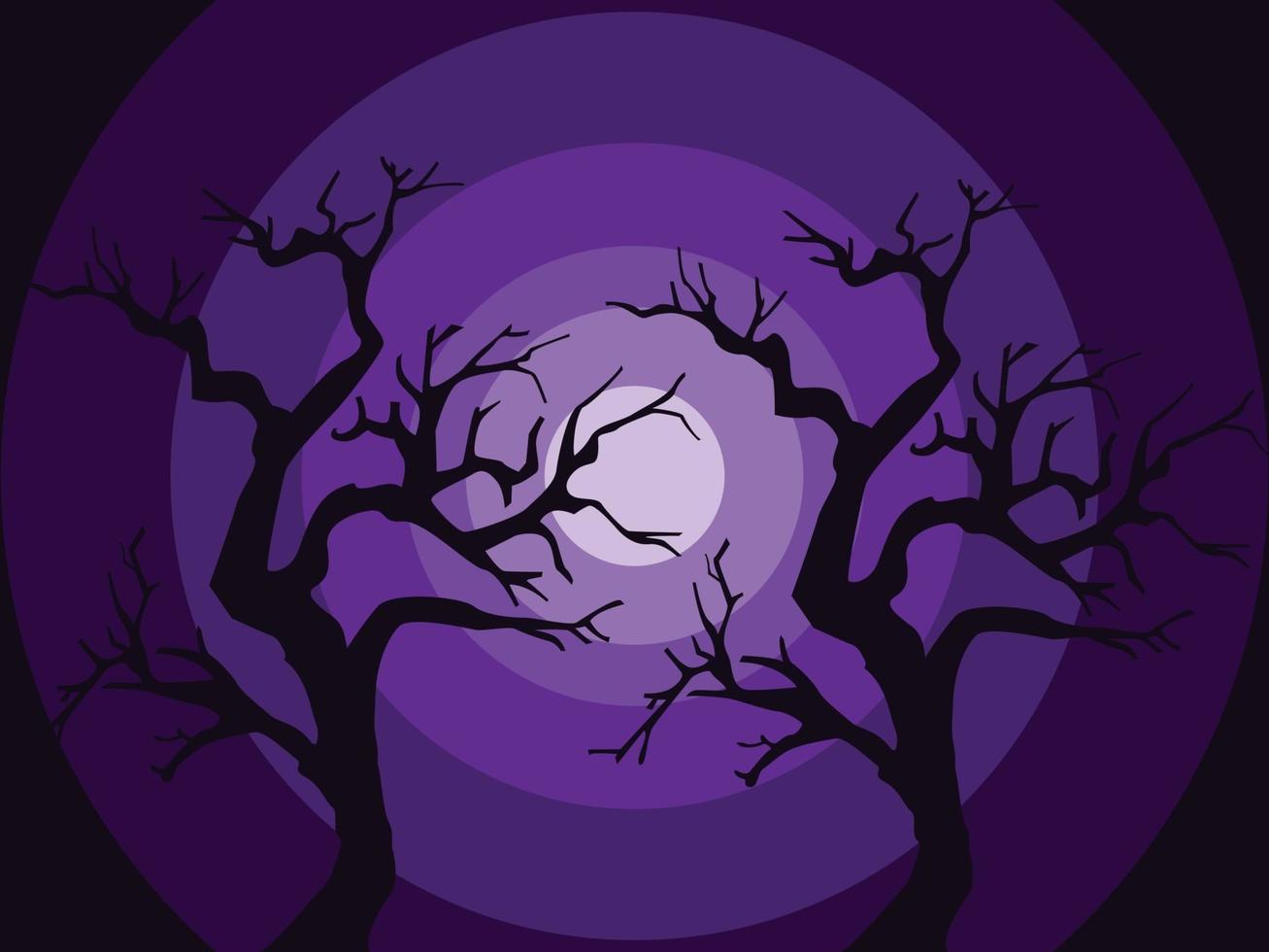 twijgen boom achtergrond, halloween achtergrond met een boom, halloween, enge boom in de nacht vector