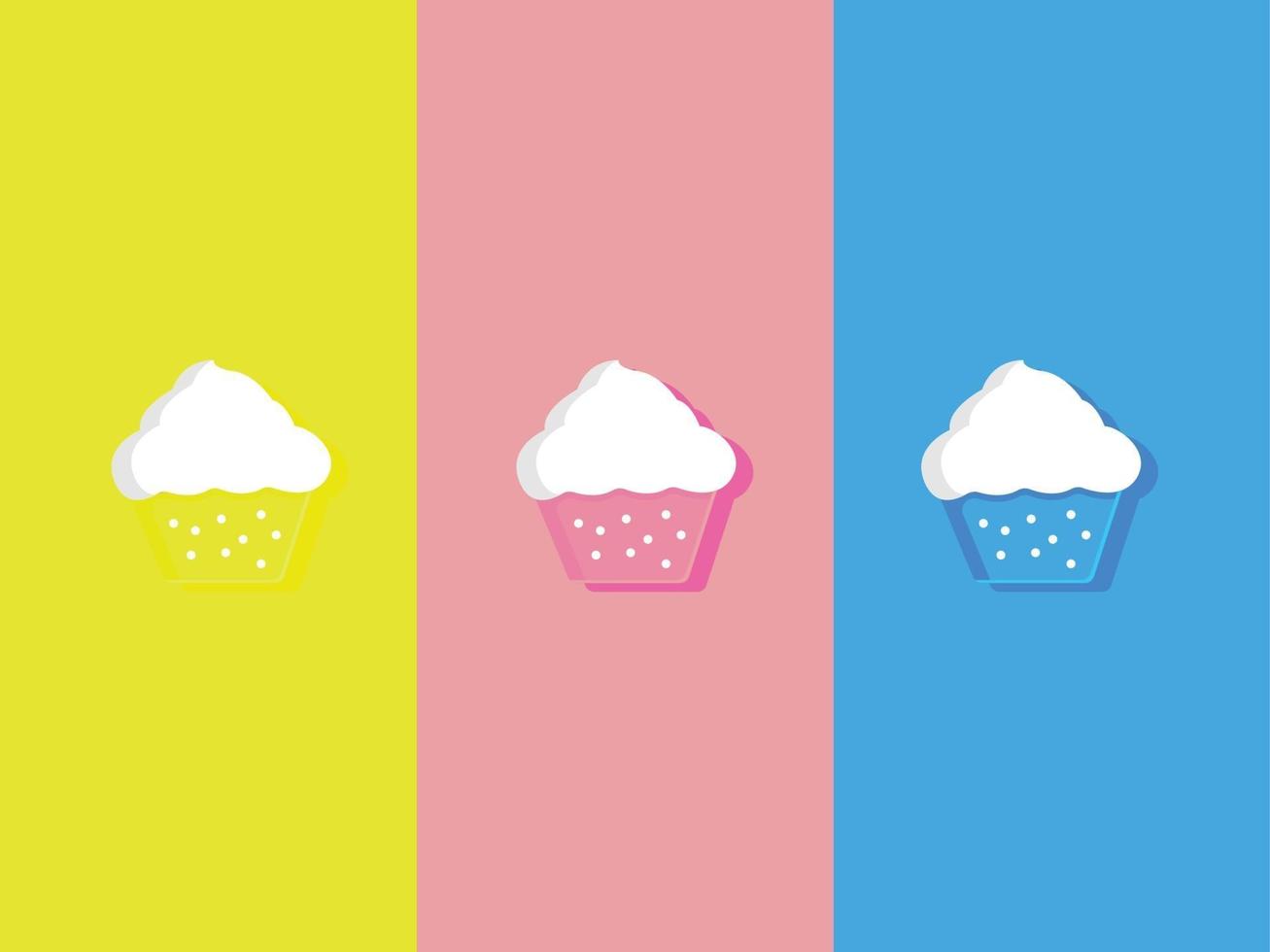 illustratie van een cupcake, cupcake, decoraties, koekje vector