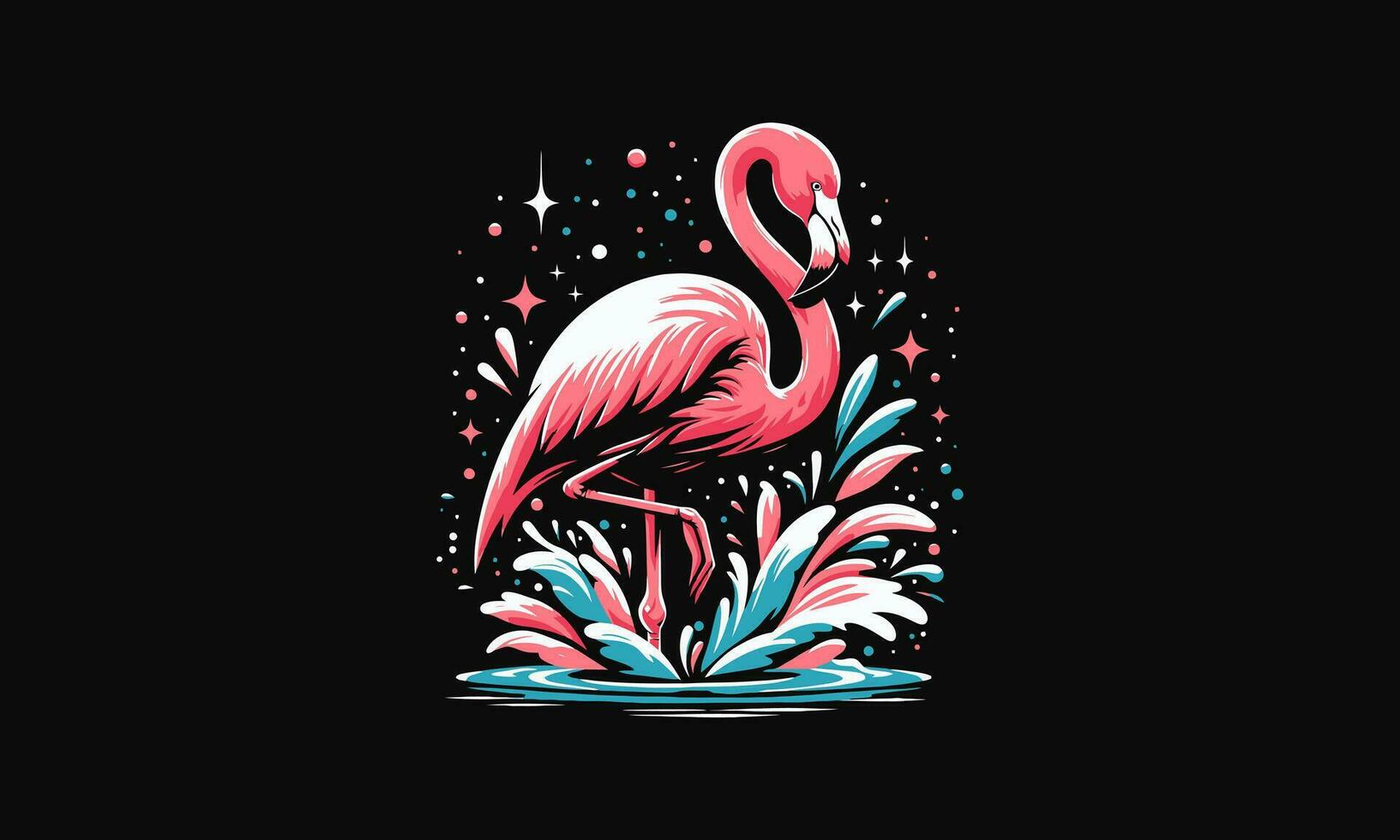 flamingo roze vector illustratie vlak ontwerp