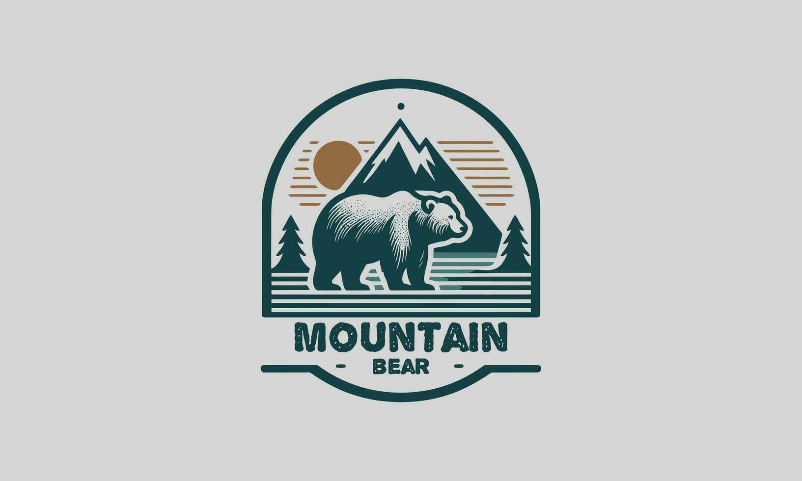 hoofd beer Aan berg vector vlak ontwerp