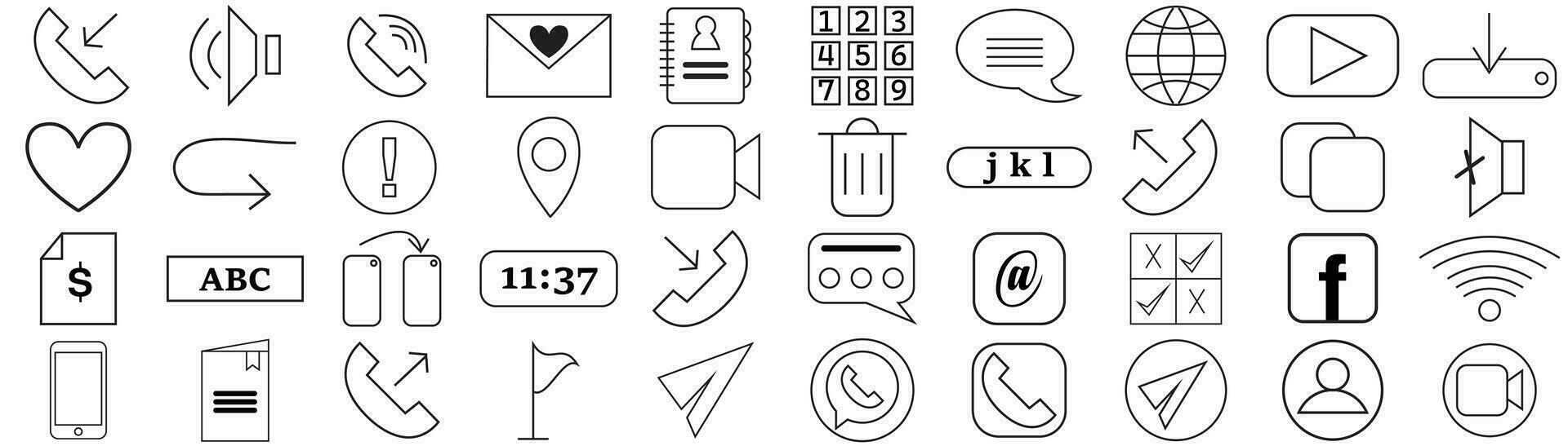 verzameling van 30 telefoon pictogrammen. vector