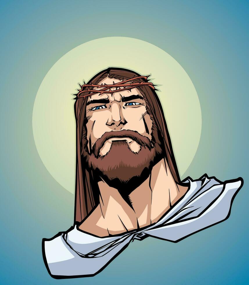 Jezus portret icoon vector