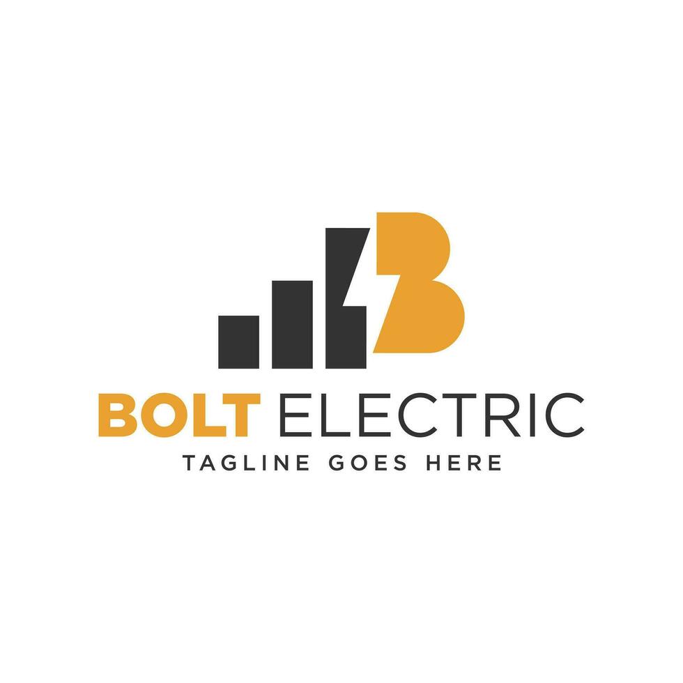 logo illustratie van een elektrisch signaal met de brief b vector