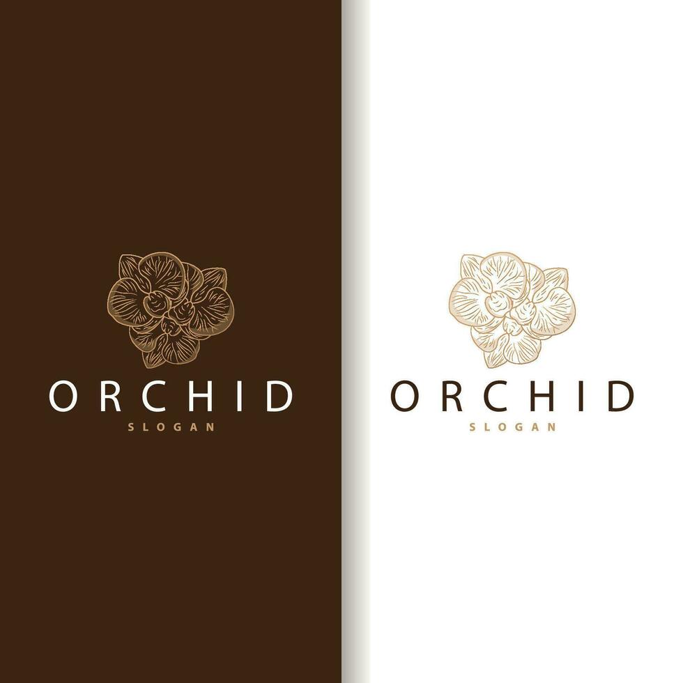 orchidee logo gemakkelijk luxueus en elegant bloem ontwerp voor salon schoonheidsmiddelen spa schoonheid vector