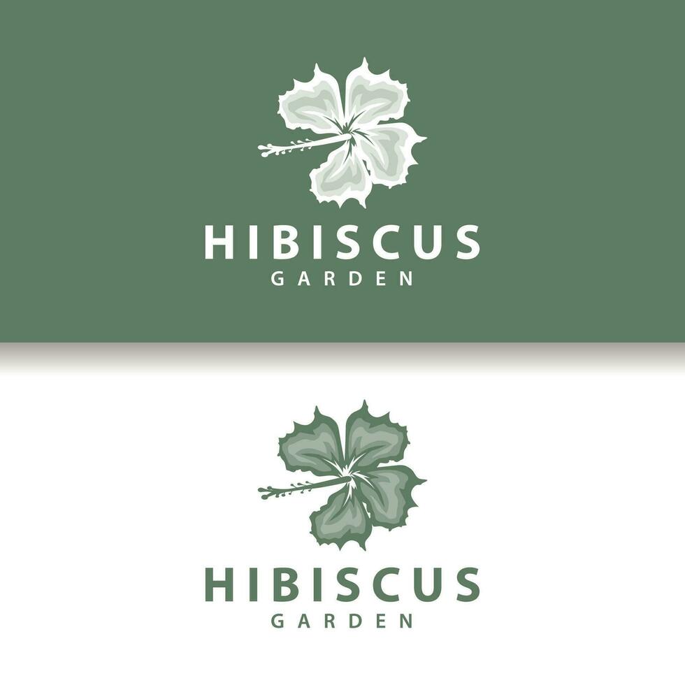 hibiscus logo gemakkelijk vers natuurlijk bloem ontwerp tuin fabriek illustratie vector