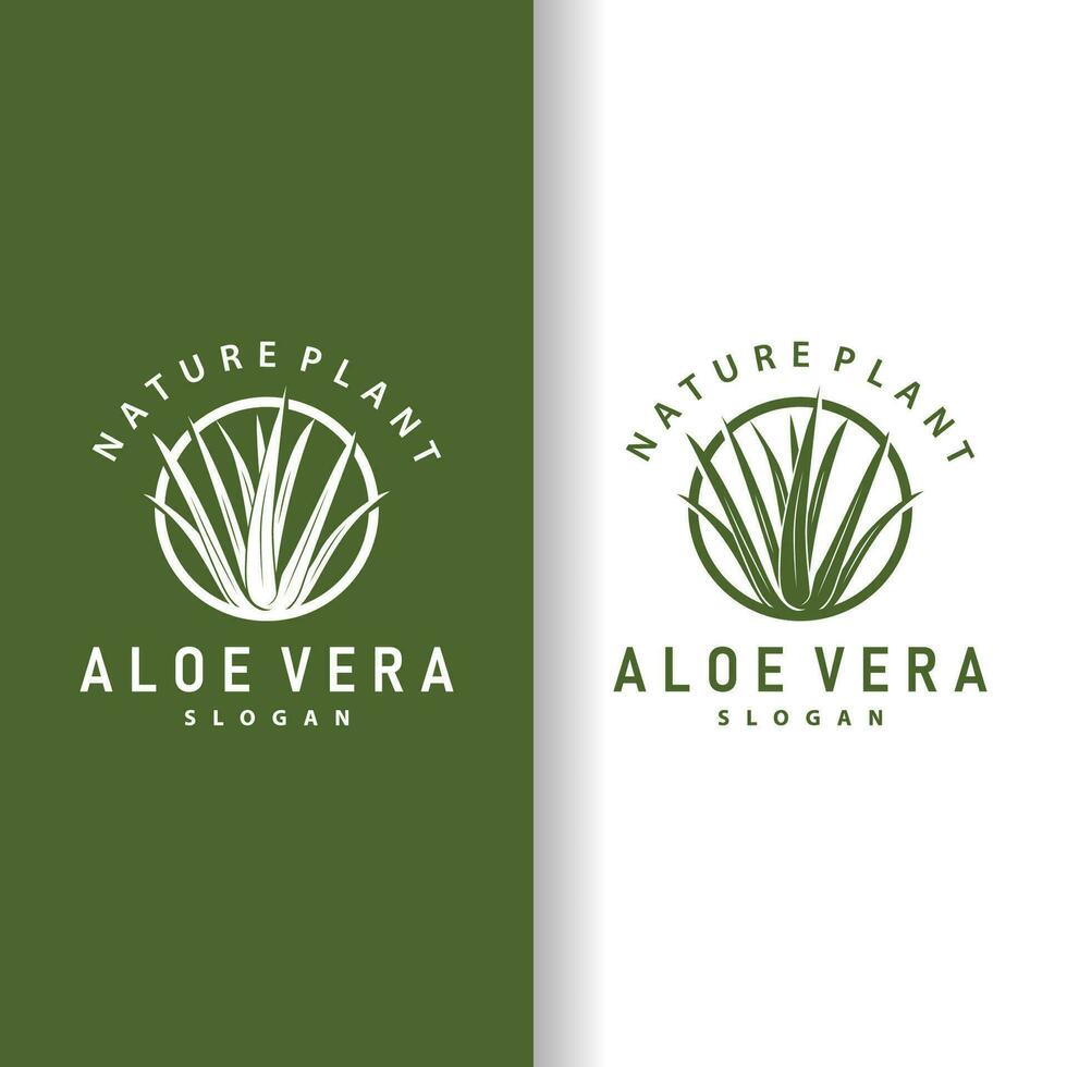 aloë vera logo ontwerp gemakkelijk illustratie Gezondheid kruiden fabriek gras vector