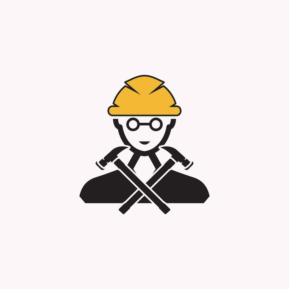 bouw, mijnbouw of project arbeider icoon vector